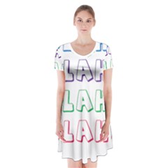 Blah Blah Short Sleeve V-neck Flare Dress by designsbymallika