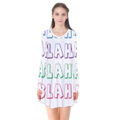 Blah Blah Long Sleeve V-neck Flare Dress by designsbymallika
