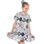 Mosaic Print Kids  Short Sleeve Shirt Dress