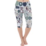 Mosaic Print Lightweight Velour Cropped Yoga Leggings