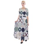 Mosaic Print Half Sleeves Maxi Dress