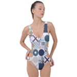 Mosaic Print Side Cut Out Swimsuit