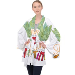Summer Time Long Sleeve Velvet Kimono  by designsbymallika