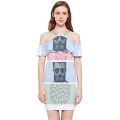 Summer Love Shoulder Frill Bodycon Summer Dress by designsbymallika