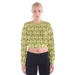 Green Pastel Pattern Cropped Sweatshirt by designsbymallika