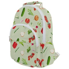 Seamless Pattern With Vegetables  Delicious Vegetables Rounded Multi Pocket Backpack by SychEva