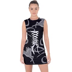 Kelpie Horses Black And White Inverted Lace Up Front Bodycon Dress by Abe731
