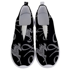 Kelpie Horses Black And White Inverted No Lace Lightweight Shoes by Abe731