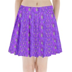 Paradise Flowers In A Peaceful Environment Of Floral Freedom Pleated Mini Skirt by pepitasart