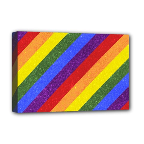 Lgbt Pride Motif Flag Pattern 1 Deluxe Canvas 18  X 12  (stretched) by dflcprintsclothing