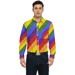 Lgbt Pride Motif Flag Pattern 1 Men s Long Sleeve Pocket Shirt  by dflcprintsclothing