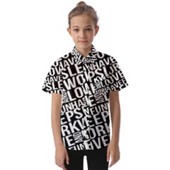 Sleep Work Love And Have Fun Typographic Pattern Kids  Short Sleeve Shirt by dflcprintsclothing