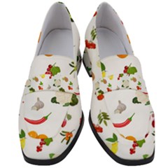 Fruits, Vegetables And Berries Women s Chunky Heel Loafers by SychEva