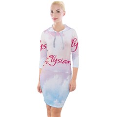 Elysian Quarter Sleeve Hood Bodycon Dress by designsbymallika