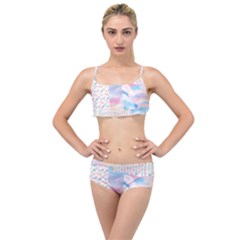 Pastel Love Layered Top Bikini Set by designsbymallika