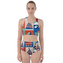 Travel With Love Racer Back Bikini Set by designsbymallika