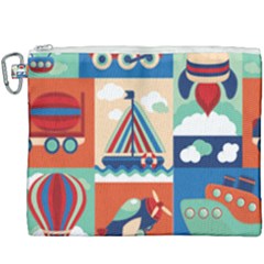 Travel With Love Canvas Cosmetic Bag (xxxl) by designsbymallika