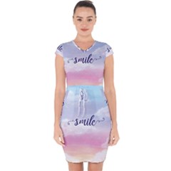 Smile Capsleeve Drawstring Dress  by designsbymallika