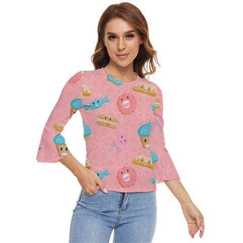 Toothy Sweets Bell Sleeve Top by SychEva