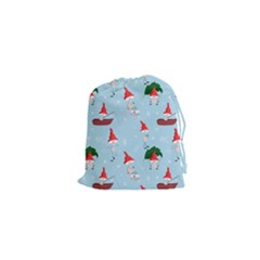 Funny Mushrooms Go About Their Business Drawstring Pouch (xs) by SychEva