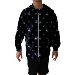 Black And White Funny Monster Print Pattern Kids  Hooded Windbreaker by dflcprintsclothing
