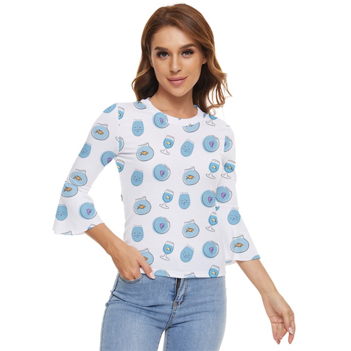 Aquarium With Fish Bell Sleeve Top