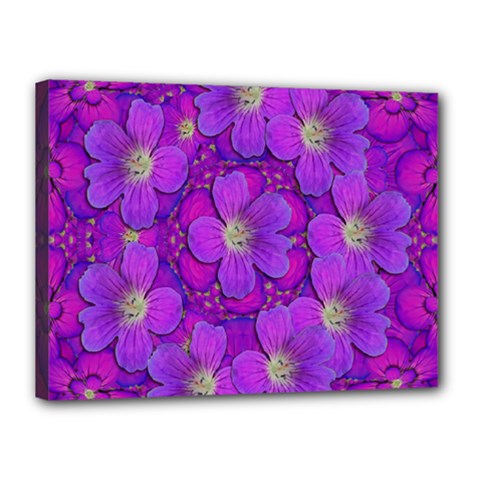 Fantasy Flowers In Paradise Calm Style Canvas 16  X 12  (stretched) by pepitasart
