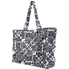 Black And White Geometric Print Simple Shoulder Bag by dflcprintsclothing