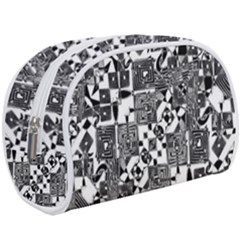 Black And White Geometric Print Make Up Case (large) by dflcprintsclothing