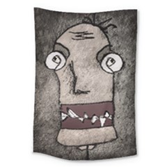 Sketchy Style Head Creepy Mask Drawing Large Tapestry by dflcprintsclothing