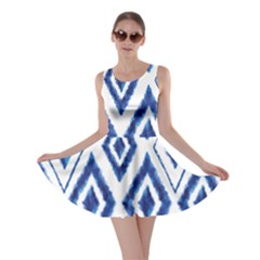 Blue Diamond Pattern Skater Dress by designsbymallika