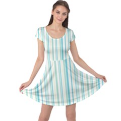 Green Stripes Cap Sleeve Dress by designsbymallika