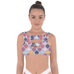 Ethnic Print Multicolor Bandaged Up Bikini Top