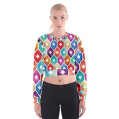 Hexagonal Color Pattern Cropped Sweatshirt by designsbymallika