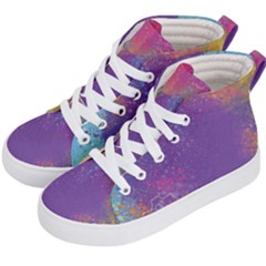 Multicolor Pastel Love Kids  Hi-top Skate Sneakers by designsbymallika