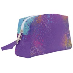 Multicolor Pastel Love Wristlet Pouch Bag (large) by designsbymallika