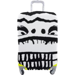Creepy Monster Black And White Close Up Drawing Luggage Cover (large) by dflcprintsclothing