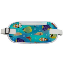 Cheerful And Bright Fish Swim In The Water Rounded Waist Pouch by SychEva
