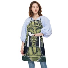 Ugly Monster Portrait Drawing Pocket Apron by dflcprintsclothing