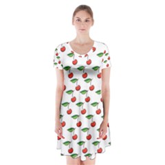 Cherries Love Short Sleeve V-neck Flare Dress by designsbymallika