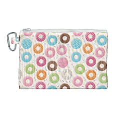 Donuts Love Canvas Cosmetic Bag (large) by designsbymallika