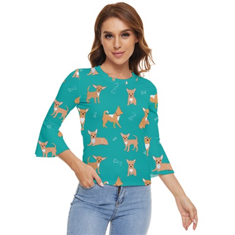 Cute Chihuahua Dogs Bell Sleeve Top by SychEva