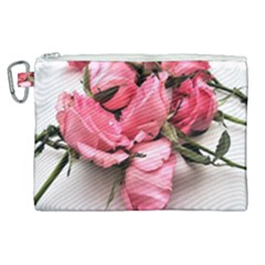 Scattered Roses Canvas Cosmetic Bag (xl) by kaleidomarblingart