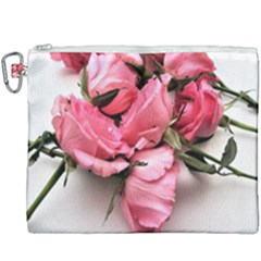 Scattered Roses Canvas Cosmetic Bag (xxxl) by kaleidomarblingart