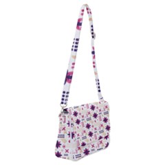 Minimal Floral Pattern Shoulder Bag With Back Zipper by designsbymallika