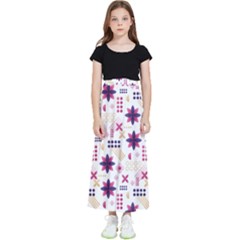Minimal Floral Pattern Kids  Flared Maxi Skirt by designsbymallika