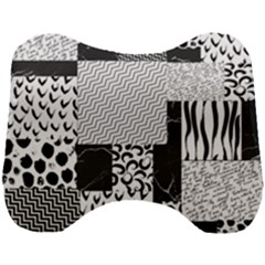 Black And White Pattern Head Support Cushion by designsbymallika