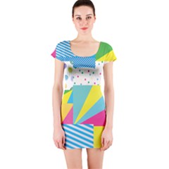 Geometric Pattern Short Sleeve Bodycon Dress by designsbymallika