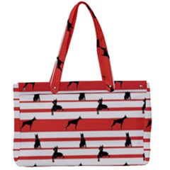 Doberman Dogs On Lines Canvas Work Bag by SychEva