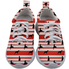 Doberman Dogs On Lines Kids Athletic Shoes by SychEva